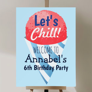Let's Chill Snow Cone Kids Second Birthday  Foam Board