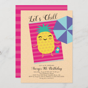 Let's Chill Summer Birthday Invitation