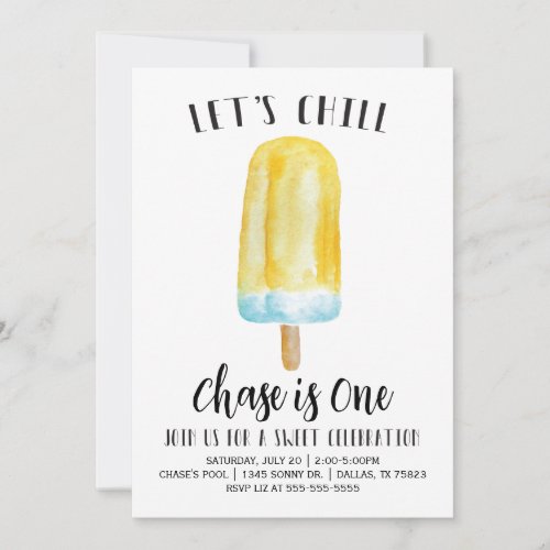 Lets Chill Summer Popsicle Birthday Invitation