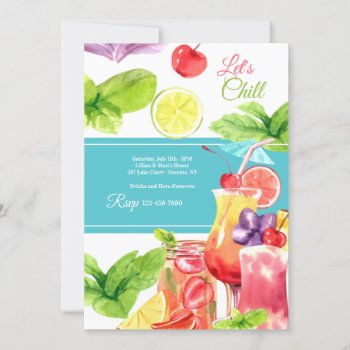 Let's Chill Summertime Invitation by CottonLamb at Zazzle