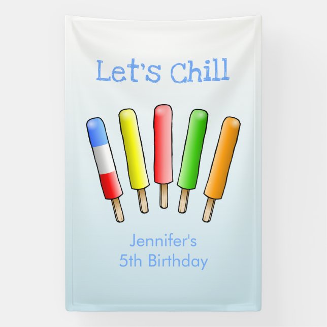 Let's Chill with Colorful Ice Banner (Vertical)