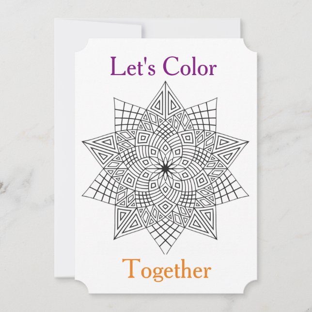 Let's Color Together Coloring Party Invitation (Front)