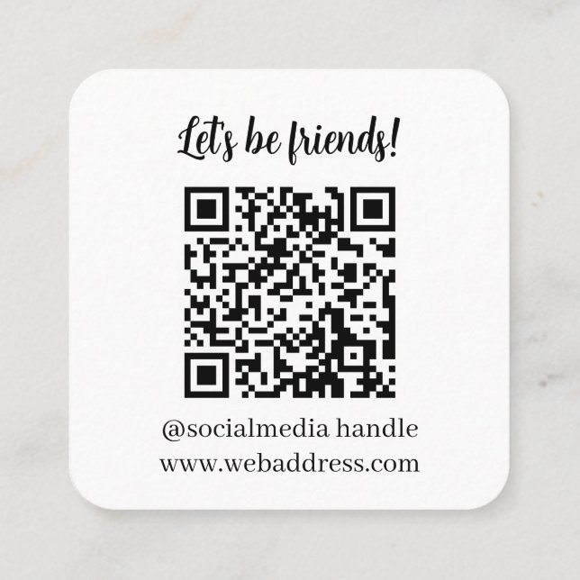Let's Connect QR Code Business Card (Back)