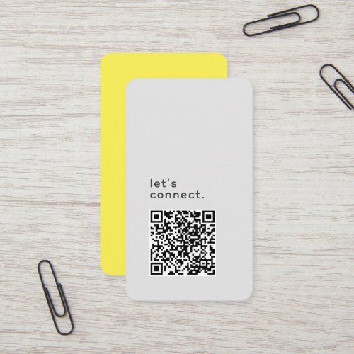 Lets Connect QR Code  Business Card