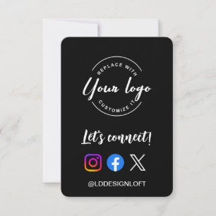 Let's connect! Social Media website logo QR code Invitation
