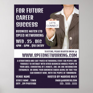 Let's Connect, Speed Networking Event Advertising Poster