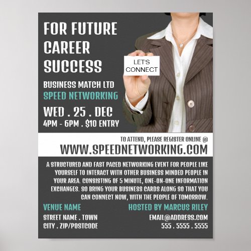 Lets Connect Speed Networking Event Advertising Poster