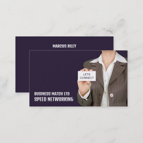Lets Connect Speed Networking Event Organizer Business Card