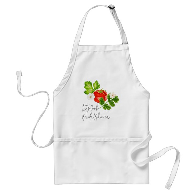 Let's Cook Bridal Shower Adult Apron (Front)