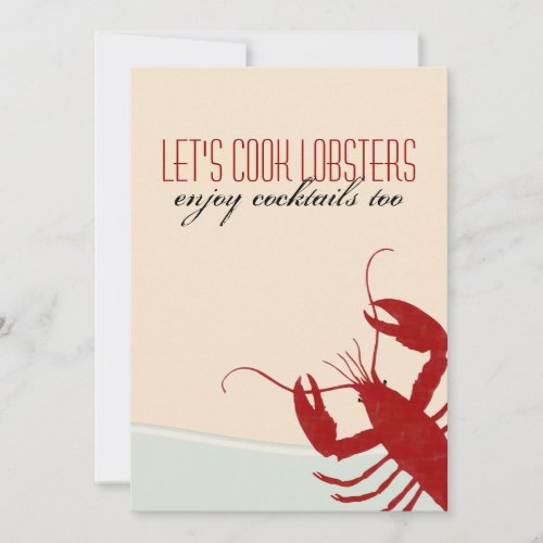 Let's Cook Lobsters Lobster Bake Invitation