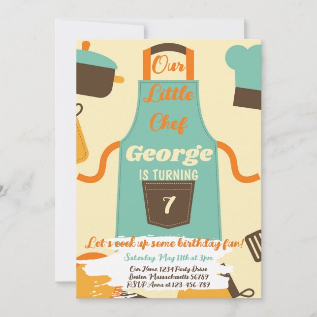 Let's Cook Up Some Fun Birthday Invitation (Front)
