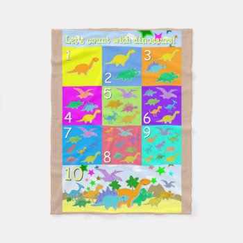 Let's Count Dinosaurs Numbers 1-10 Learn To Count Fleece Blanket by dinoshop at Zazzle