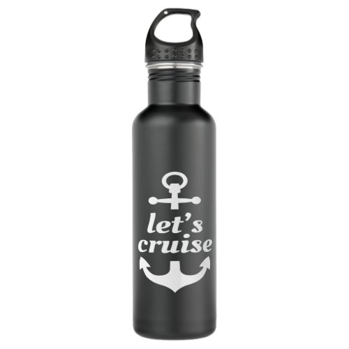 Lets Cruise Boat Ship Captain Sailing Stainless Steel Water Bottle
