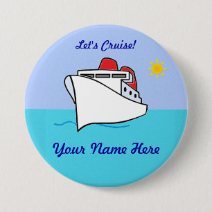 Let's Cruise Name Badge Button