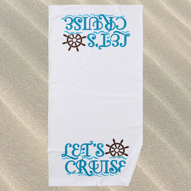 Let's Cruise Ship Vacation Beach Towel Zazzle