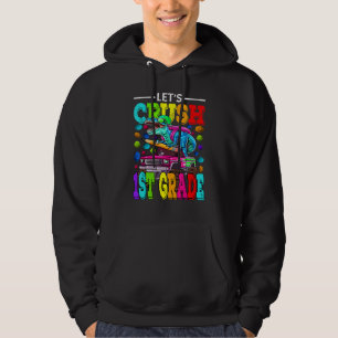 Let's Crush 1st Grade Monster Truck Dinosaur Boys  Hoodie