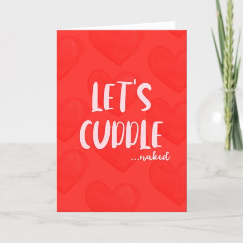 Lets Cuddle Naughty Valentines Day Thank You Card