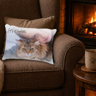 Let's Cuddle Pet Photo Christmas Gift Accent Pillow