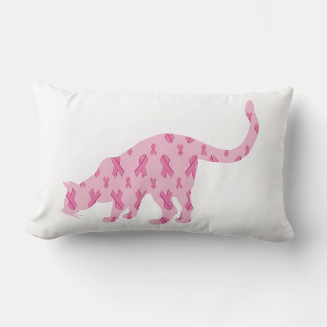 Lets Cure Cancer Cat Lumbar Pillow (Front)