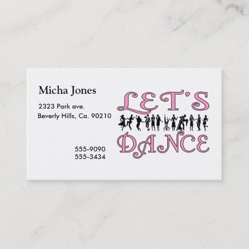 Let's Dance Dancing Couples Business Card