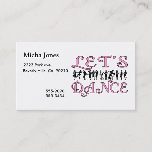 Customizable Let's Dance Dancing Couples Business Card
