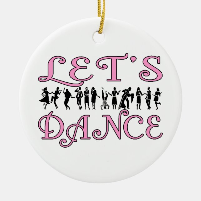 Let's Dance Dancing Couples Ceramic Ornament (Front)