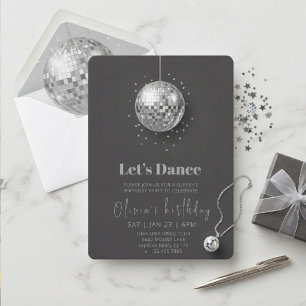 Let's Dance Disco Ball Birthday Invitation