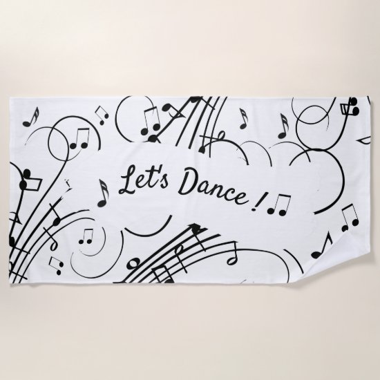 Let's Dance Music Notes Beach Towel