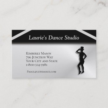 Let's Dance Studio Business Card by leatherwoodbusiness at Zazzle