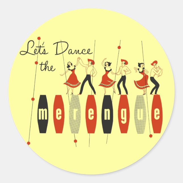 Let's Dance the Merengue Classic Round Sticker (Front)