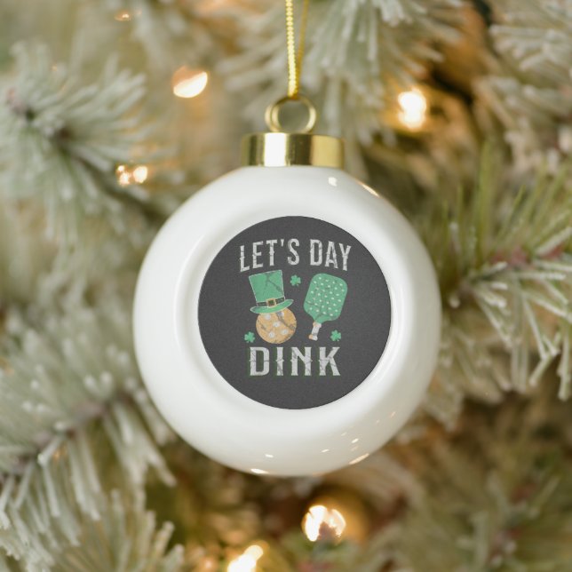 Let's day dink funny pickleball  ceramic ball christmas ornament (Tree)