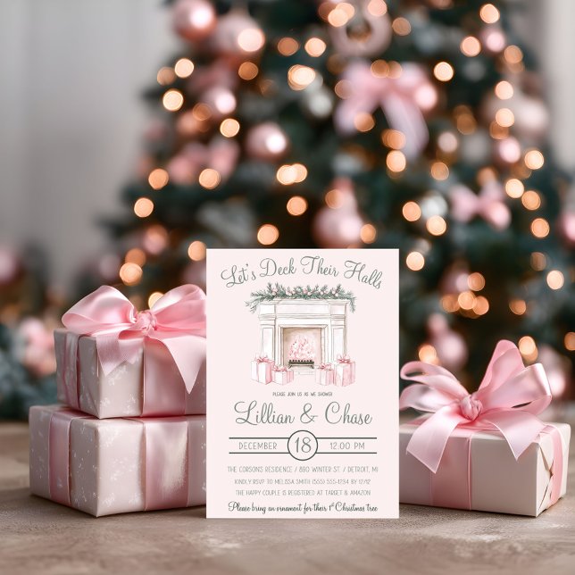 Let's Deck Their Halls, Holiday Bridal Shower Invitation (Creator Uploaded)