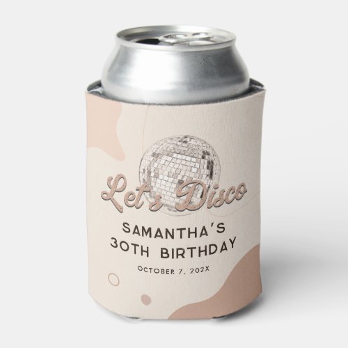 Lets Disco 30th Birthday Retro Groovy Party Can Cooler