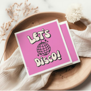 Let's Disco Party Magenta Napkin