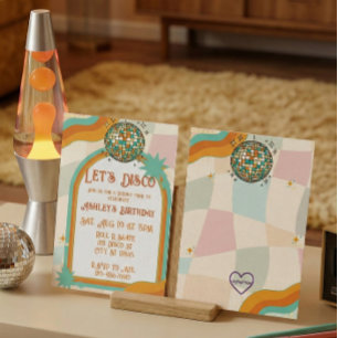 Let's Disco, Retro Birthday Invitation