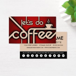 let's do coffee customer loyalty business card