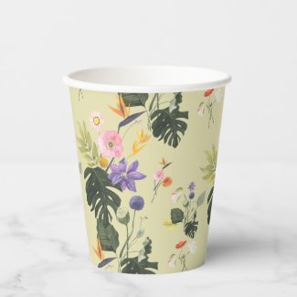 Let's Do Luau Plants and Flowers Paper Cup