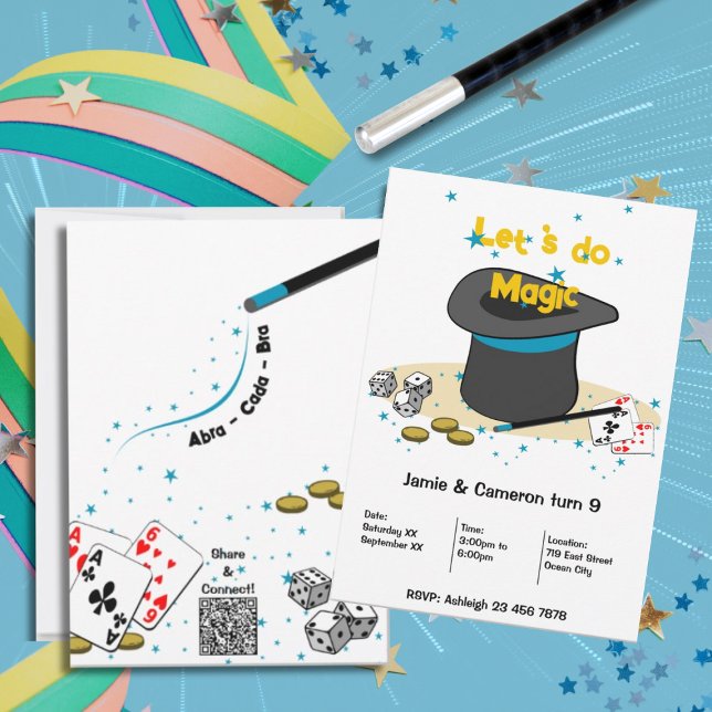 Let's do Magic Kids Joint Birthday Party Invitation (Let's do Magic Kids Joint Birthday Party Invitation)