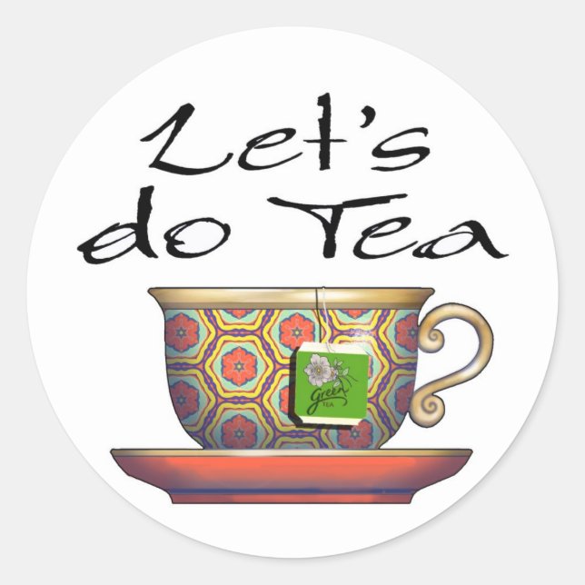 Let's do Tea - 002 Classic Round Sticker (Front)