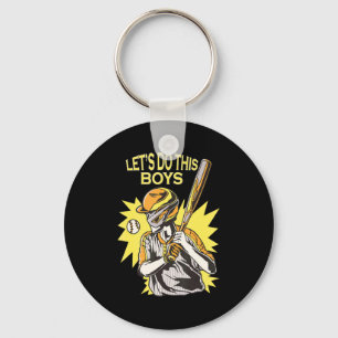 Lets Do This Boys Baseball Sports Player Team Coac Keychain