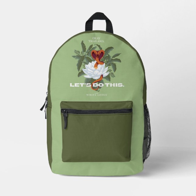 "Let's Do This" Cobra - The White Lotus Printed Backpack (Front)