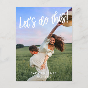 Let's Do This! Photo Save the Date Announcement Postcard