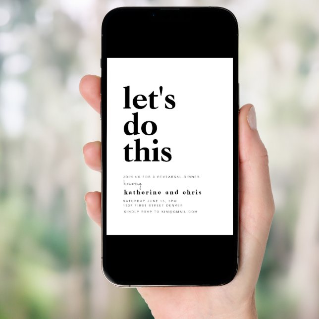 Let's Do This Rehearsal Dinner Invitation Template (Front Digital)