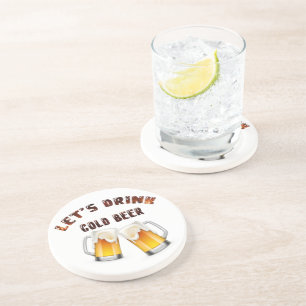 let's drink golden beer  coaster