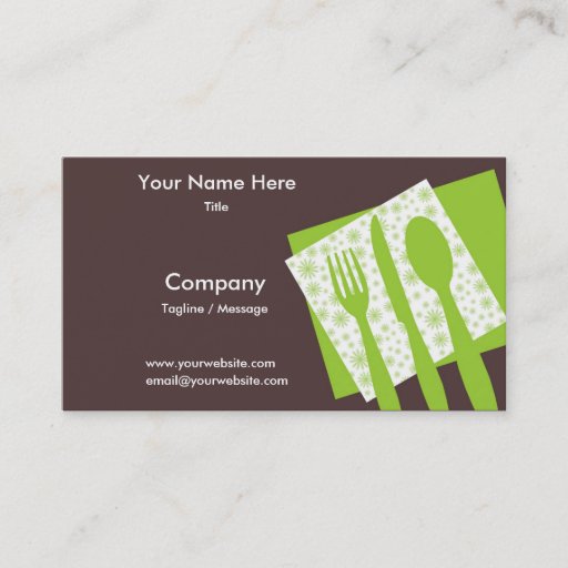 Customizable Let's Eat Business Card In Kiwi
