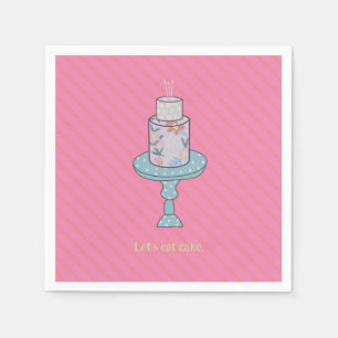 Lets Eat Cake Cute Party Napkins