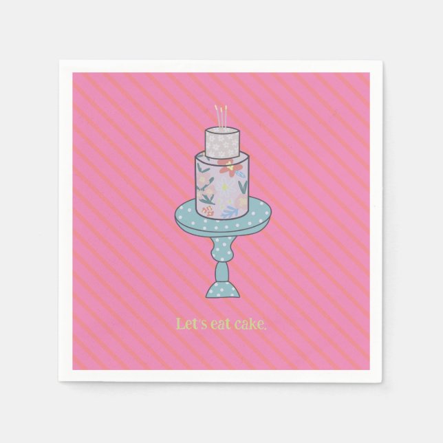 Lets Eat Cake Cute Party Napkins (Front)