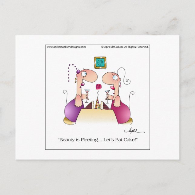 LET'S EAT CAKE! Postcard by April McCallum (Front)