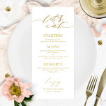 Let's Eat Chic Script Wedding Menu Card For Plate<br><div class="desc">A simple chic calligraphy wedding menu card. I do offer a free customisation service,  if you have any questions or special requests,  please feel free to contact me.</div>