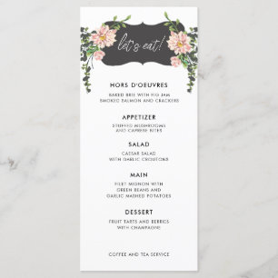 Let's Eat! Desert Cactus Bloom 5 Course Wedding Menu